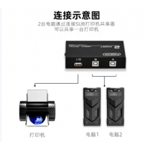 豐杰英創（FJGEAR）usb切換共享器二進一出打印機共享器2口轉換器分線器 2口